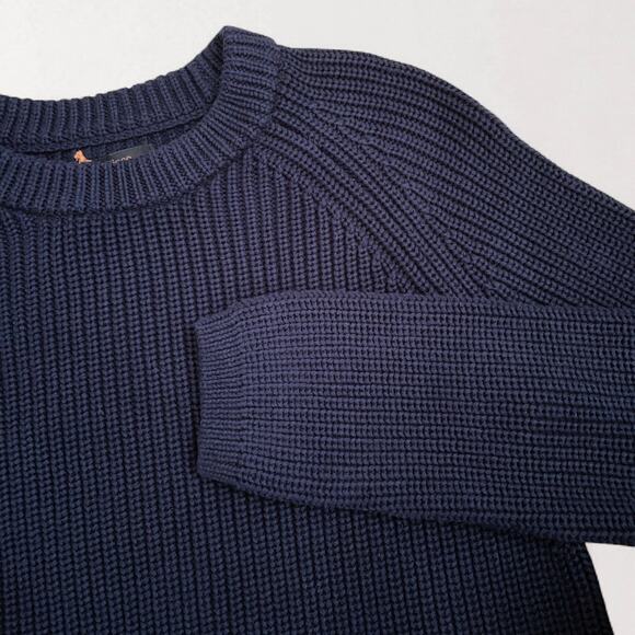 Quince Fisherman Sweater Coastal Nautical Minimalist Textural Knit Navy M - Picture 6 of 10